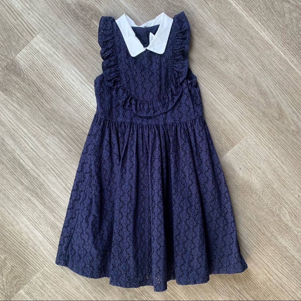 💢SOLD💢 Janie & Jack Navy Blue Eyelet Dress